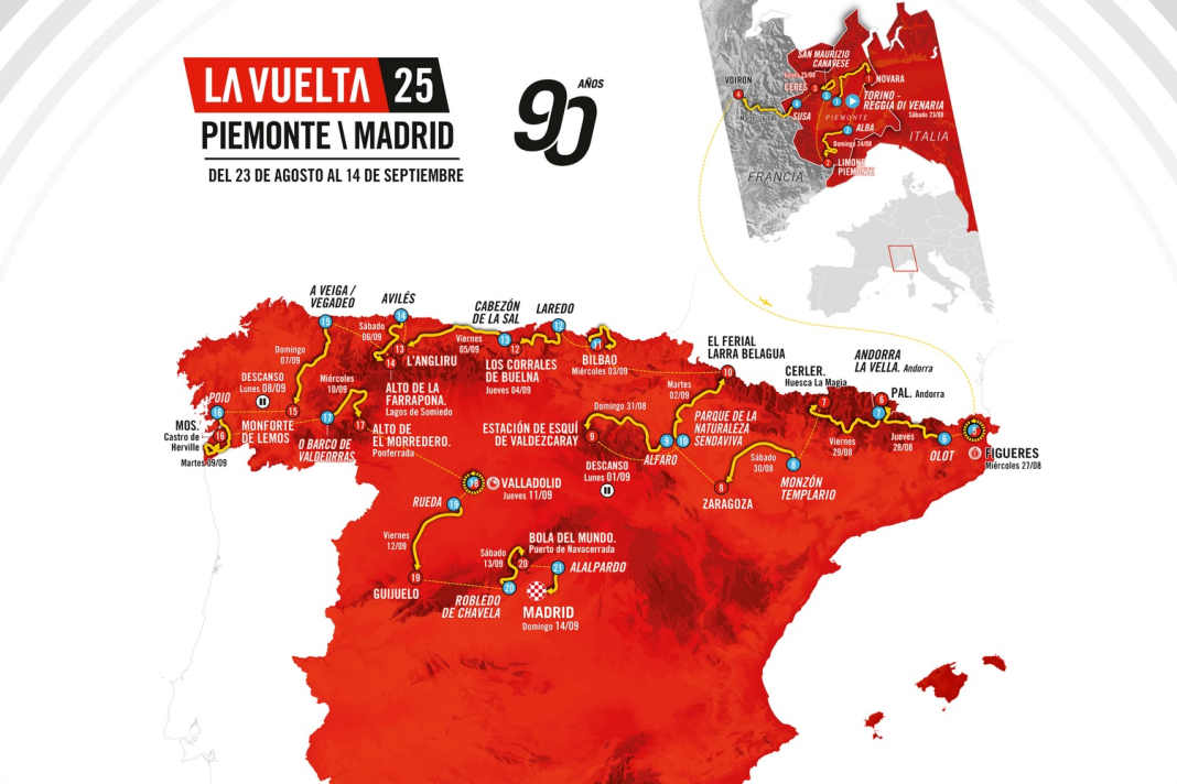 The Vuelta a Espana 2025 on the map