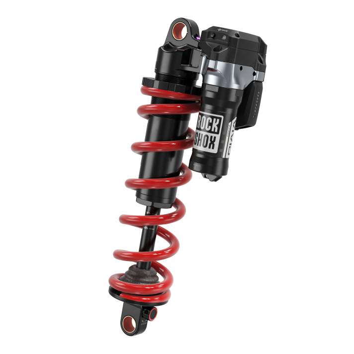 An electronically controlled coil shock like the Rockshox Vivid Coil Ultimate Flight Attendant is a first. Unfortunately, the part will not be available for end customers to buy.