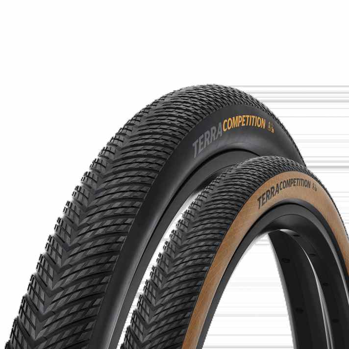 Aerodynamic yet still offering good grip: Continental Terra Competition tyres with an aero profile.