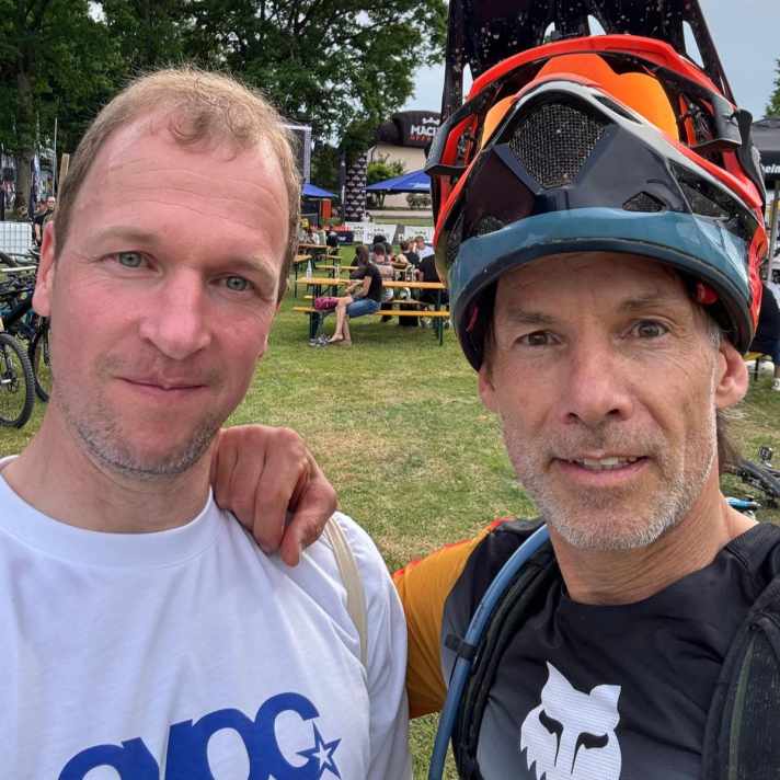 Buddies from the old days: Florian Haymann (left) and Dimi Lehner both did a magazine traineeship at BIKE. At the beginning of the 2000s.