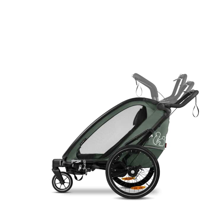 The height of the push handle can be easily adjusted in three steps and thus customised.