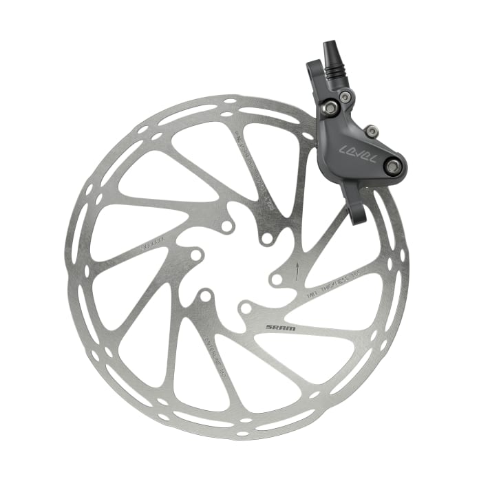 ... and the "small" brake calliper with two pistons and correspondingly less weight.