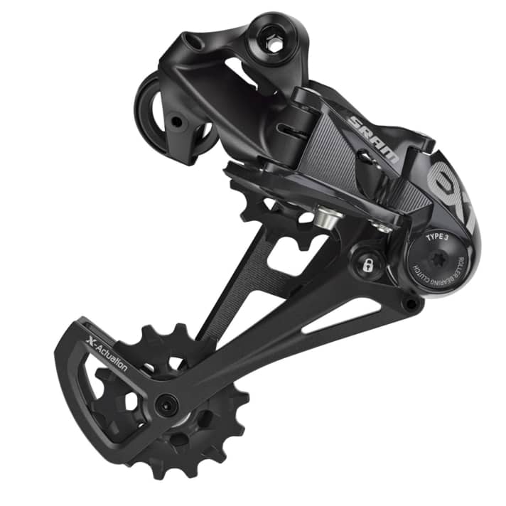   The EX1 rear derailleur also has a friction brake to prevent chain slap.