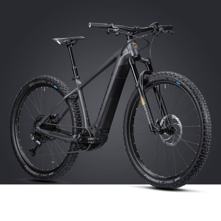   The Radon Jealous AL Hybrid 9.0 comes with an anthracite-coloured main frame, black lettering and gold logo.