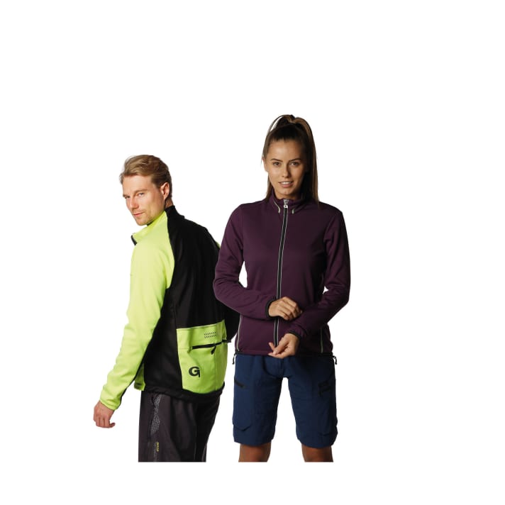   Inexpensive softshell with simple features and a less bike-specific cut.