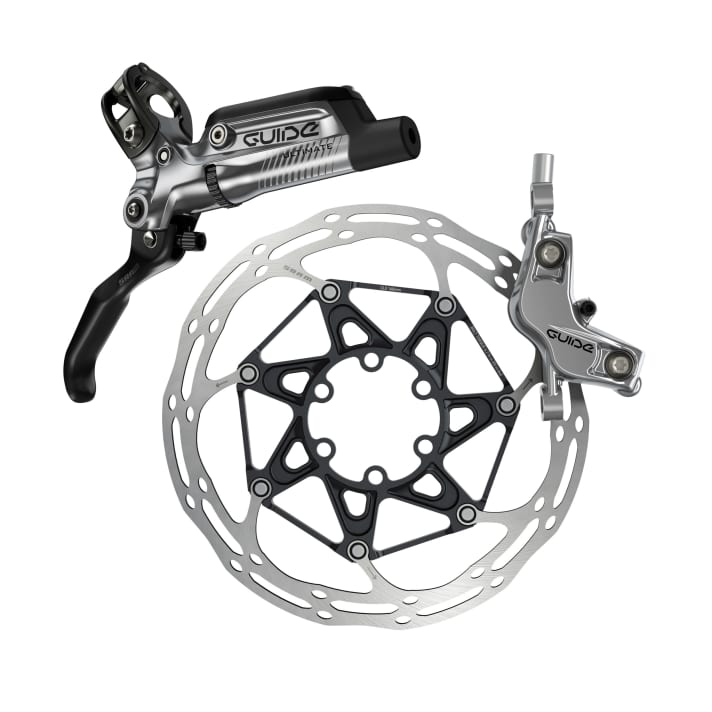  Die neue Sram Guide Ultimate bringt grade mal 360 Gramm auf die Waage.