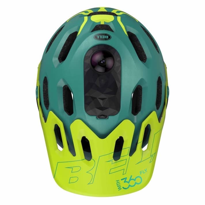 Top spot: At the highest point of the helmet, the 360fly action camera in the Bell Super 2R captures the surroundings at a 360-degree angle.