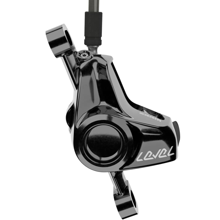   In the two top Sram Level models, the brake calliper with two pistons has a one-piece design.