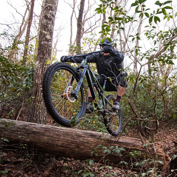   The wheels should also withstand tough trail use. The manufacturer only recommends other calibres for downhill and bike park use.