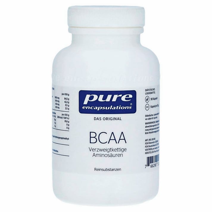   BCAA: BCAA (branch chain amino acid) contains the amino acids leucine, valine and isoleucine. These have been shown to significantly improve recovery. Ideal intake: 10 grams after training or racing.