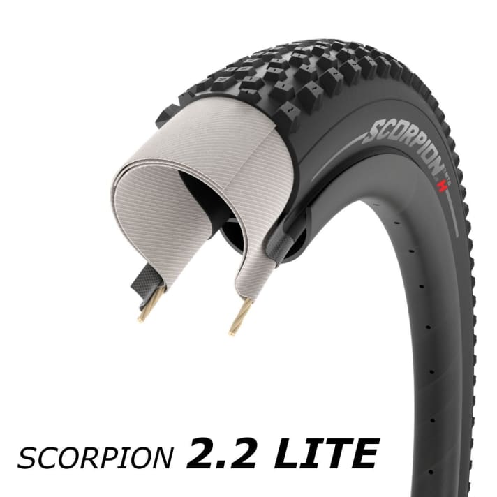   In the 29 x 2.2'' size, the Lite version of the Pirelli Scorpion M should weigh 695 grams