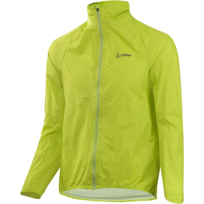  This Löffler rain jacket is lightweight, has a small pack size and is equipped with a 2.5-layer membrane. This makes it completely windproof and waterproof, and it is produced in Europe. <a href="https://www.awin1.com/cread.php?awinmid=12557&awinaffid=471469&clickref=B+Cap+Triple2&ued=https%3A%2F%2Fwww.bergzeit.de%2F" target="_blank" rel="noopener noreferrer nofollow">The WPM Pocket Jacket from Löffler is available from Bergzeit for 169 euros</a> *.