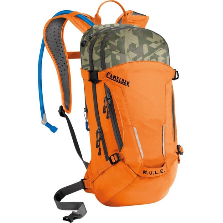   12-Liter-Rucksack mit 620 Gramm und großer 3-Liter-Trinkblase: <a href="https://www.awin1.com/cread.php?awinmid=12557&awinaffid=471469&clickref=B+Rucksack+Camelbak+Mule&ued=https%3A%2F%2Fwww.bergzeit.de%2Fsearch%2F%3Fq%3DM.U.L.E%2Bvon%2BCamelbak%26ms%3Dtrue" target="_blank" rel="noopener noreferrer nofollow">Der neue M.U.L.E von Camelbak ist bei Bergzeit für 119 Euro erhältlich</a> *.