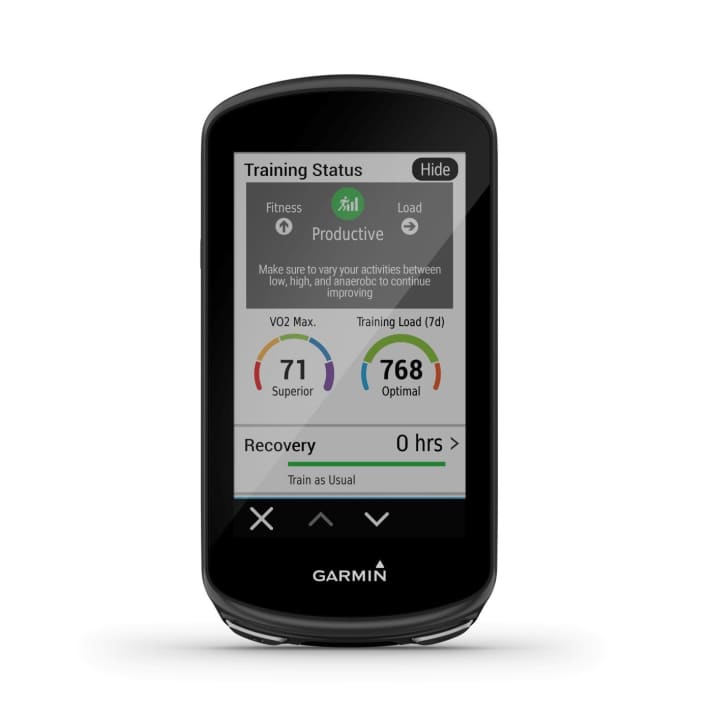 Thanks to an extended training analysis (e.g. evaluation of the VO2max value) and individual training programmes, the Garmin 1030 Plus can be used to precisely track and achieve set goals.