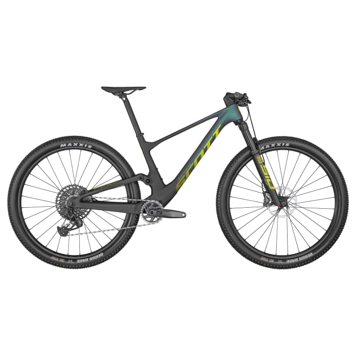   A top bike for ambitious racers who can do without a dropper post: The Spark RC Team Issue AXS costs 4999 euros, comes with the HMF frame weighing 2150 grams and shifts with the Sram GX Eagle.