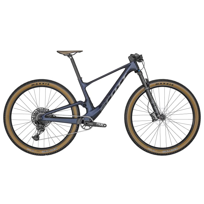   Colour comes into play with the Spark RC Comp: the €3599 bike comes with an HMF frame, Fox suspension and a Sram NX Eagle drivetrain. This Spark RC model is available in blue...
