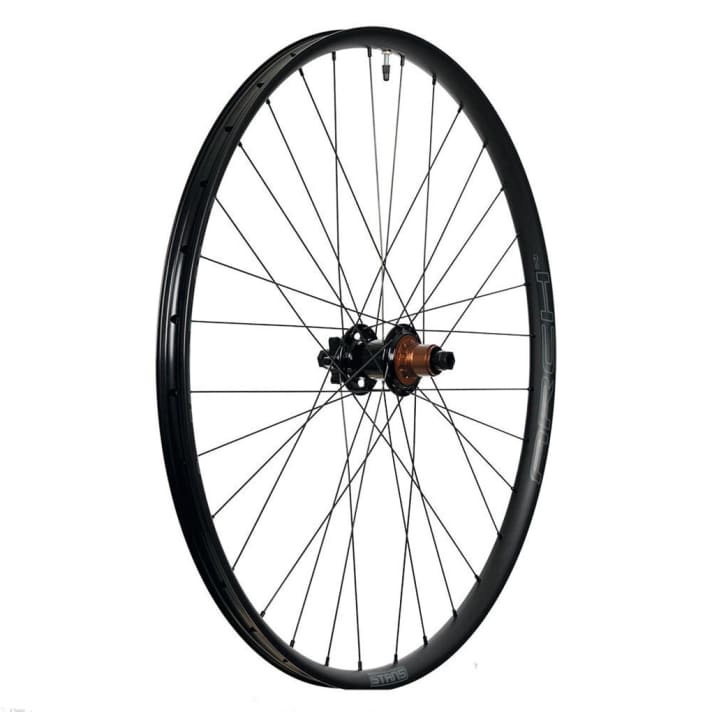   The Stans Arch aluminium wheels with the new 28 millimetre wide MK4 rims.