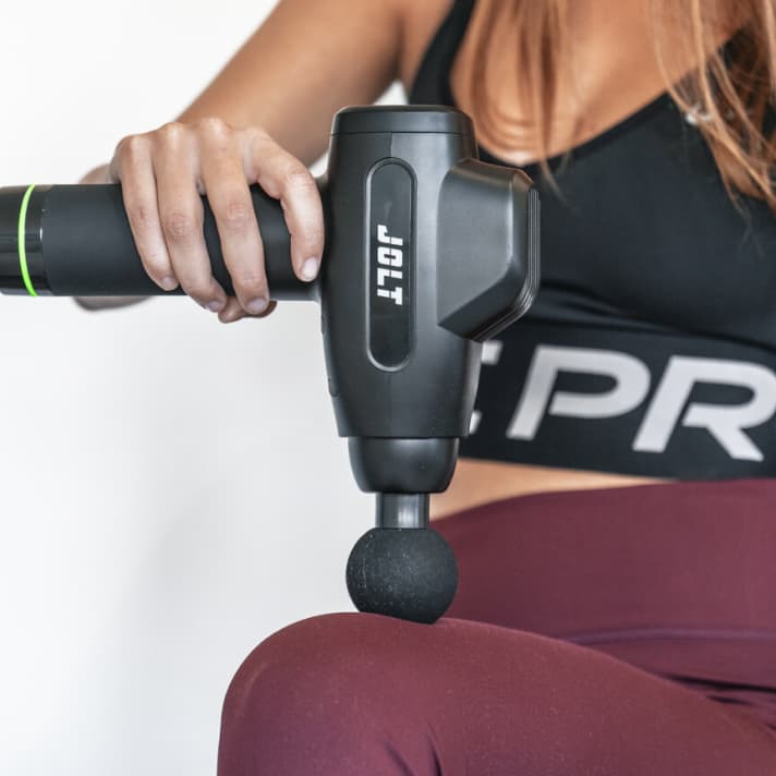 Six attachments are included with the Jolt Bolt. The gun is operated via a touchscreen.