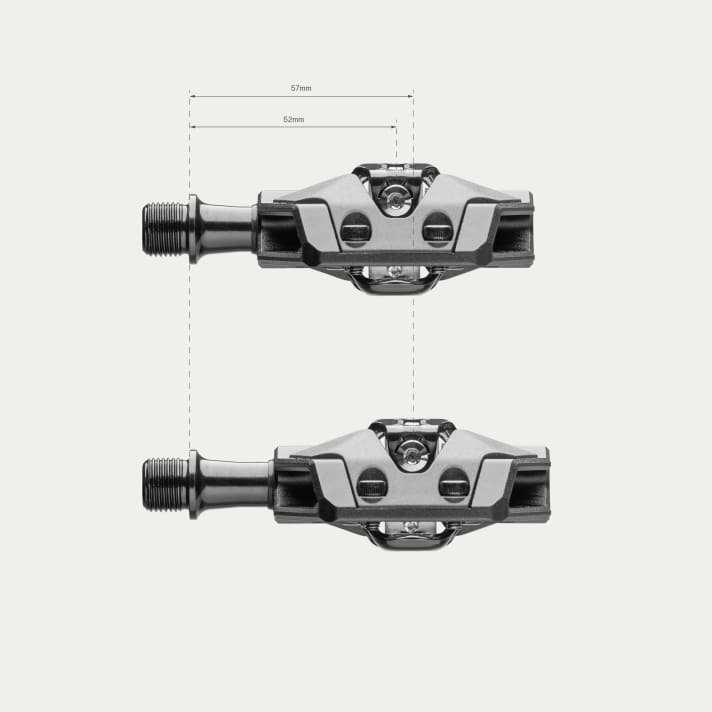   Never seen before: The axle length can be varied using a spacer sleeve. 