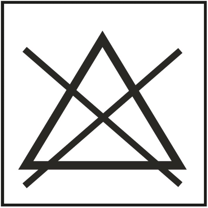   The triangle symbol means bleach. In the case of functional textiles, it is usually crossed out, which means: Do not bleach.