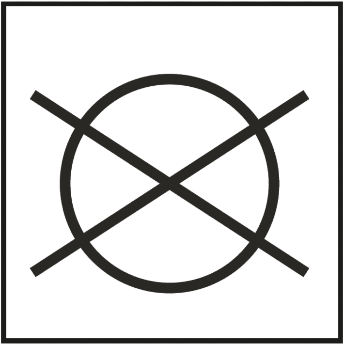   Der Kreis steht für chemische Reinigung, sie ist bei Funktionstextilien meist ausgeschlossen.
