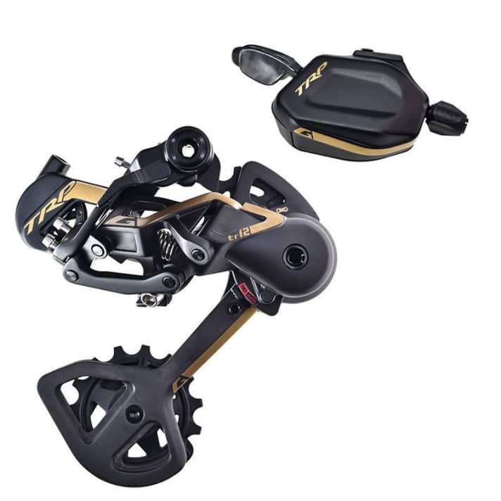 Twelve-speed drivetrains from Taiwanese manufacturer TRP are compatible with all twelve-speed Shimano groupsets. 