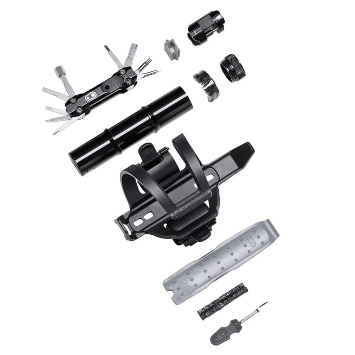 The BC18 actually has everything you need for a repair on the road. There is even a tubeless tool on board