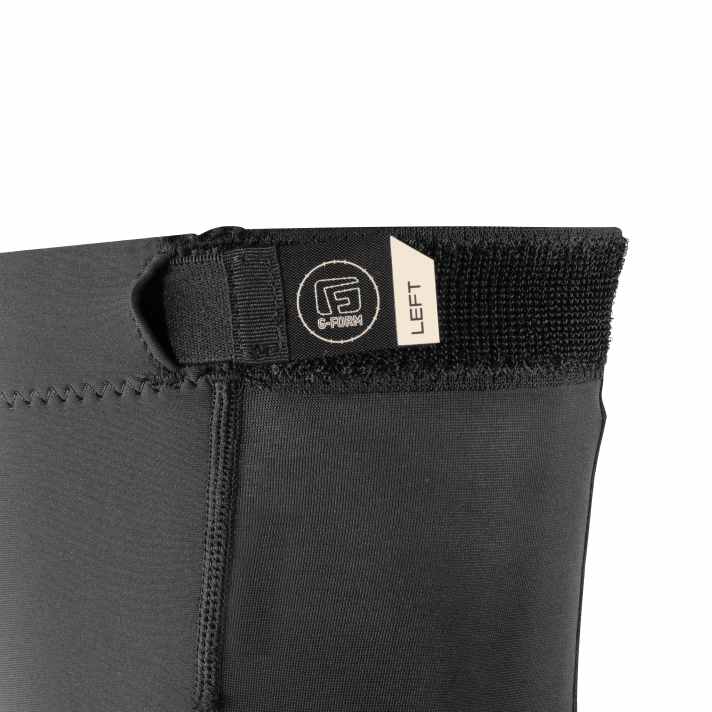 A Velcro strap at the upper end of each sock is designed to provide a solid hold during hard use