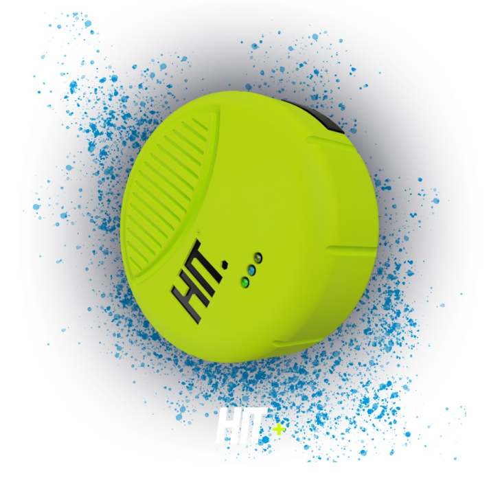 The coin-sized sensor is attached to the helmet and measures accelerations in real time