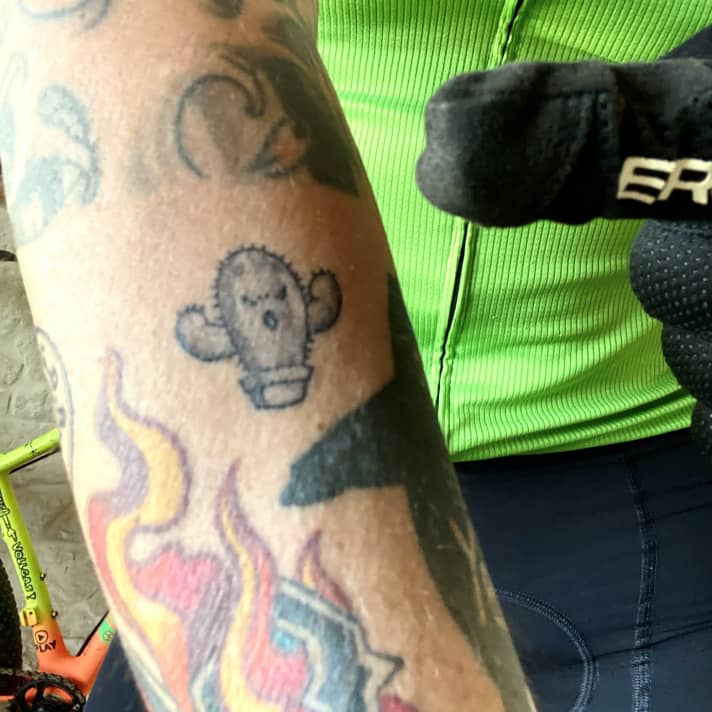 Small black cactus: Our reporter already had this tattoo before travelling to Arizona.