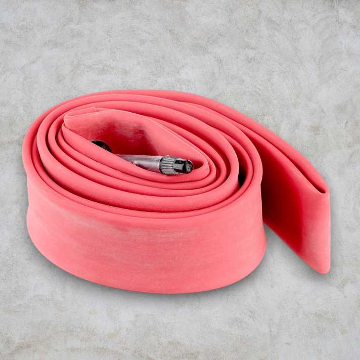 Latex is extremely elastic, which results in extremely low rolling resistance. However, the material loses air quickly