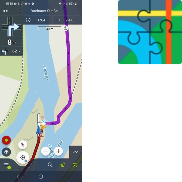 Screenshot of the Locus app with logo