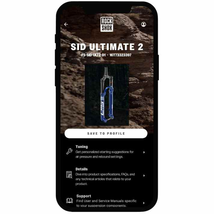 In the Rockshox Trailhead app, users can find all kinds of information about their suspension forks and shocks.