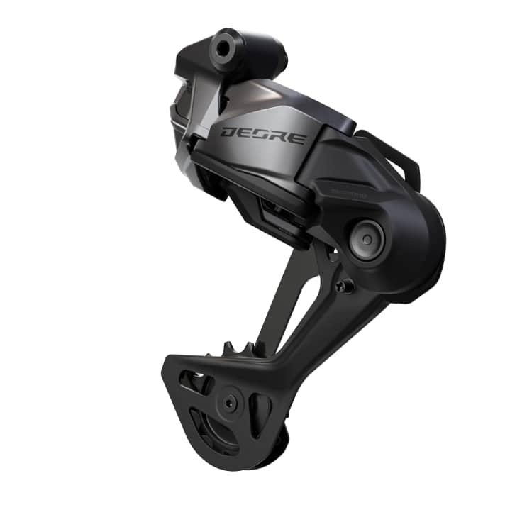 The wired RD-M6260 Deore rear derailleur is connected to the main battery of e-bikes.