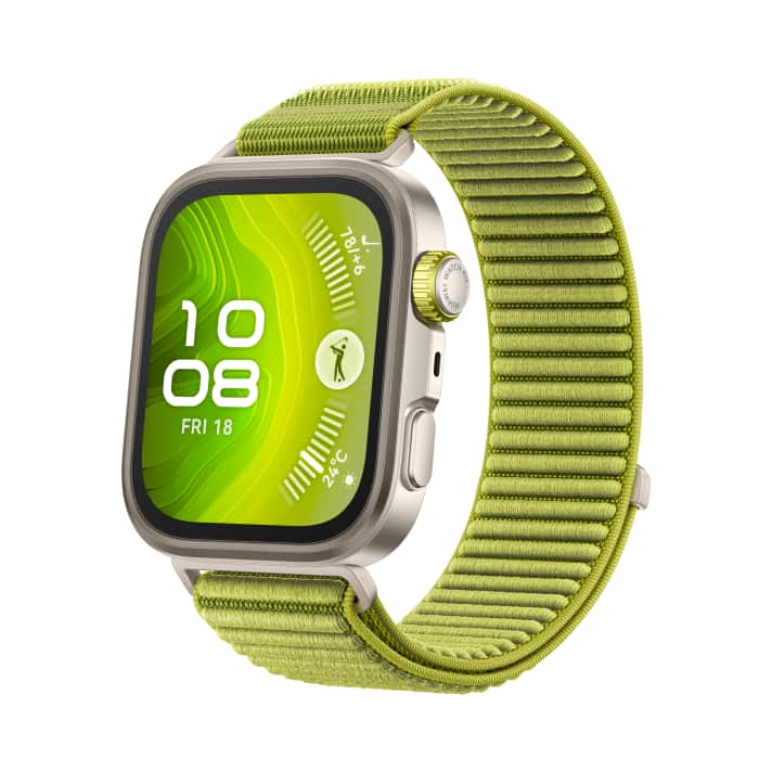 Mit ihrem Titangehäuse macht die Huawei Watchfit 4 Pro einen hochwertigen Eindruck.