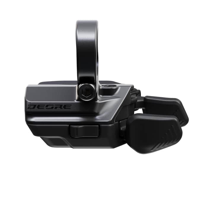 Neben der I-Spec-Variante gibt es den neuen Shimano-Deore-Shifter auch mit klassischer Lenkerklemme.