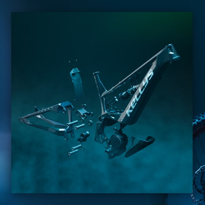 Beim Hinterbau-System setzt Kellys auf ihre Think Link Virtual-Pivot-Plattform mit einer asymmetrischen Dämpferanlenkung.