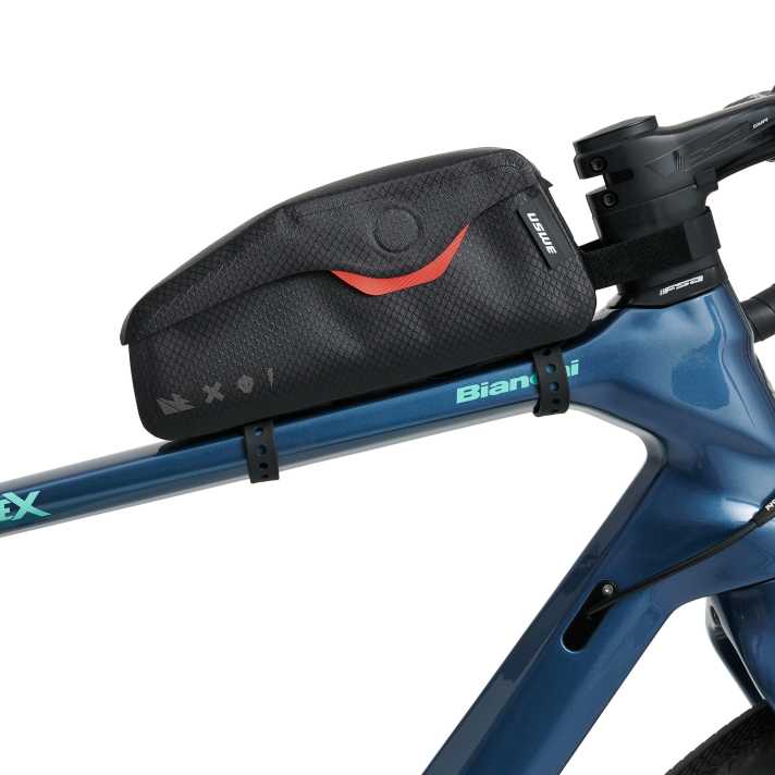 USWE Oberrohrtasche mit Magnetverschluss: 104 g / 1,2 l / 59 Euro