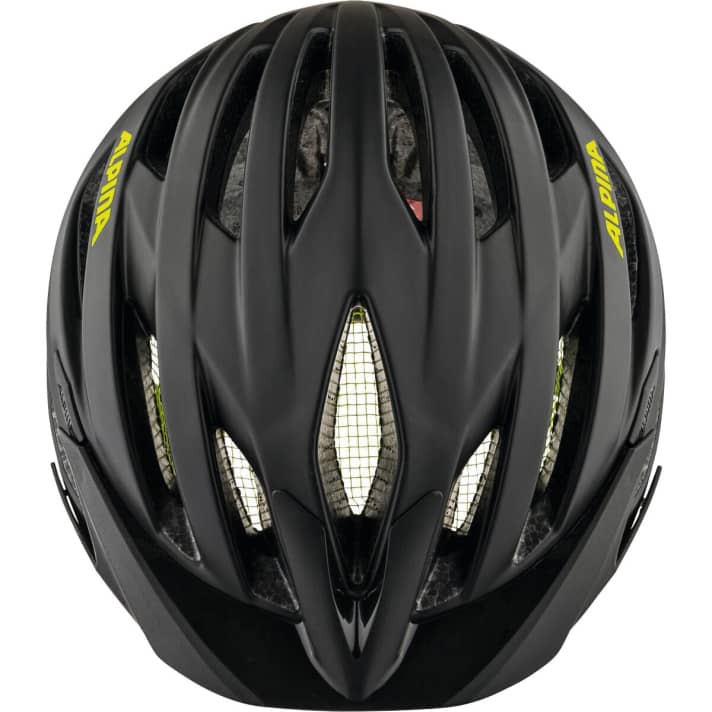 A close-meshed grid in the front ventilation openings on the helmet can prevent insects from entering and stinging the head.