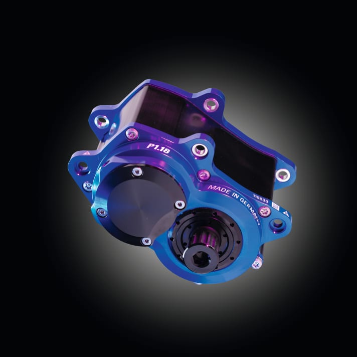 Mit opulenten 18 Gängen, günstiger Schwerpunktlage am Tretlager und hochwertig verarbeitet, markiert die P1.18 das derzeit technisch Machbare in der Fahrradantriebstechnik