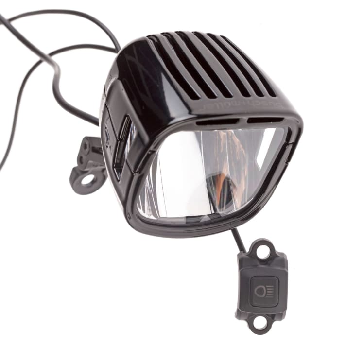 IQ-XL; front light with high beam for pedelecs; 11-48 V; low beam 300 lux, high beam 250 lux; 243 grams;