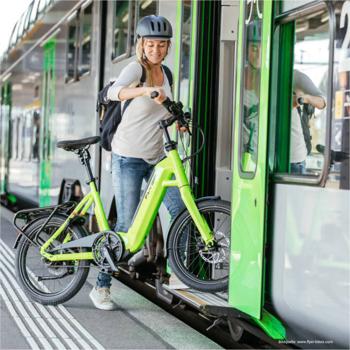 Kompakträder wie das Flyer oder <a href="https://www.mybike-magazin.de/fahrraeder_und_ebikes/test_e_bikes/test-e-allrounder" target="_blank" rel="noopener noreferrer nofollow">Allround-Pedelecs</a>  eignen sich perfekt als Dienstrad für Fahrradpendler.