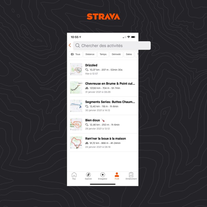 Strava Amélioration des fonctions de recherche