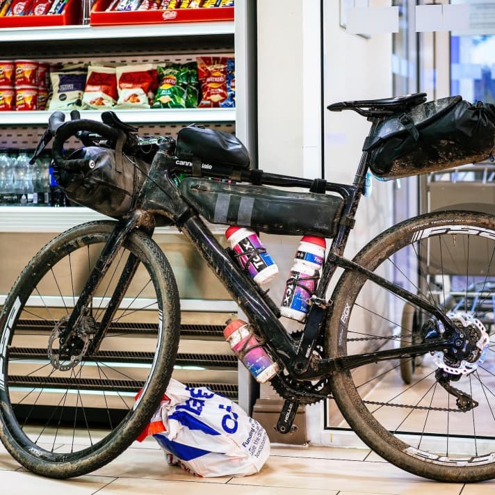   Food stop at the supermarket.
