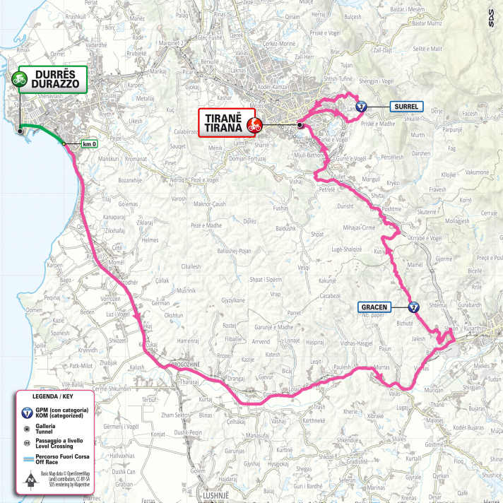 Giro d'Italia 2025 Strecke alle Etappen der ItalienRundfahrt TOUR