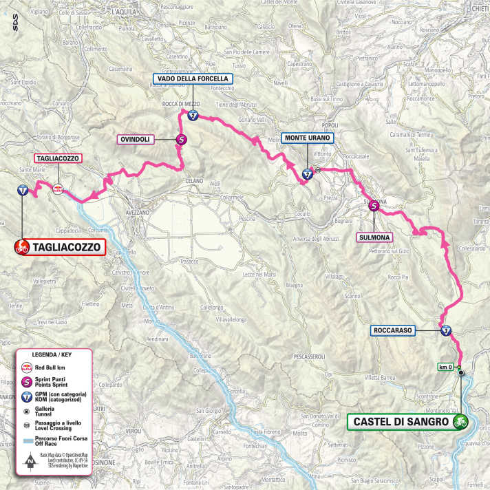 Die 7. Etappe auf der Karte