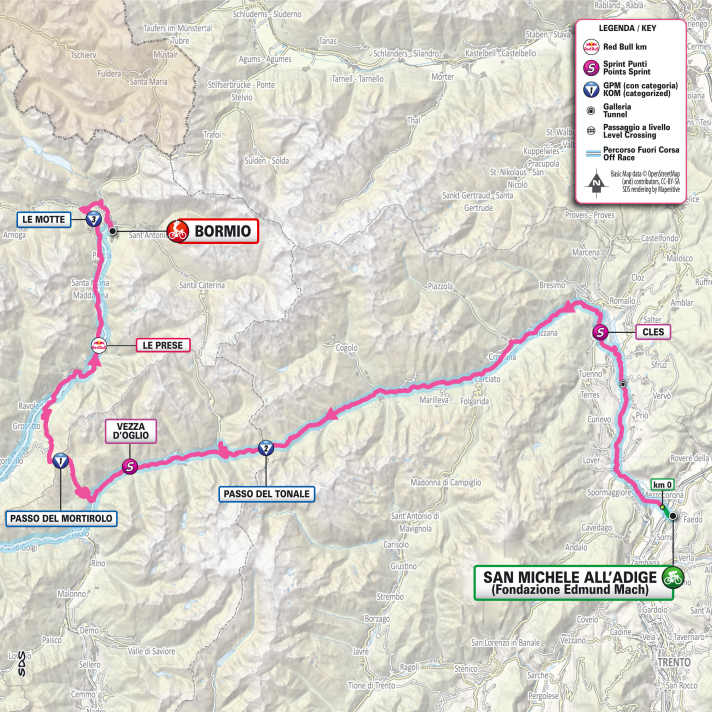 Die 17. Etappe auf der Karte