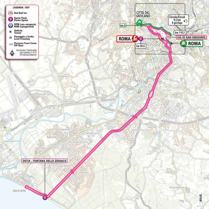 The 21st stage on the map