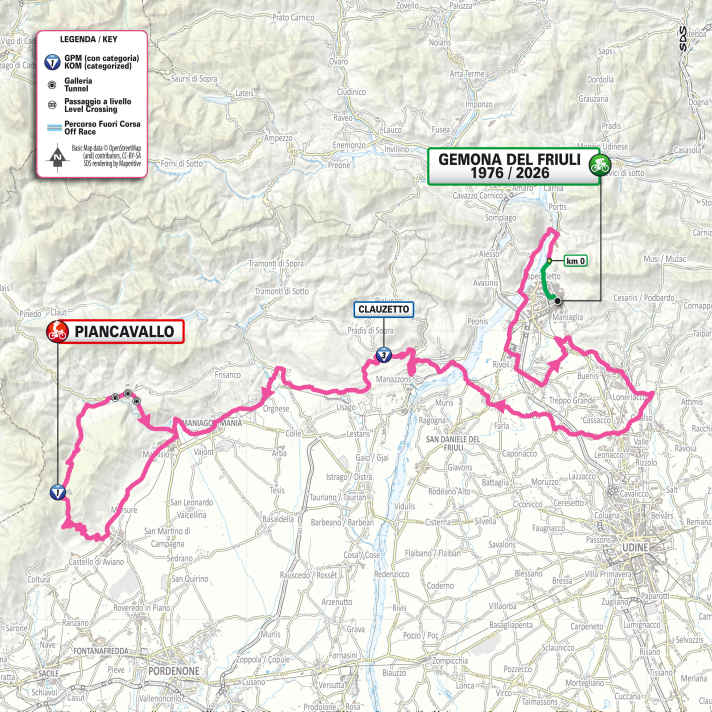 The map of the 20th stage
