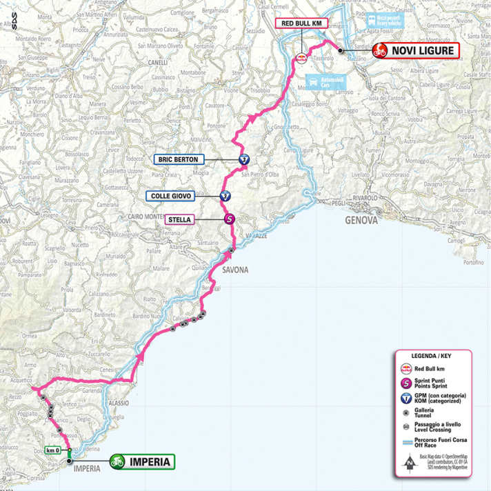 Die Strecke der 12. Etappe des Giro d’Italia 2026
